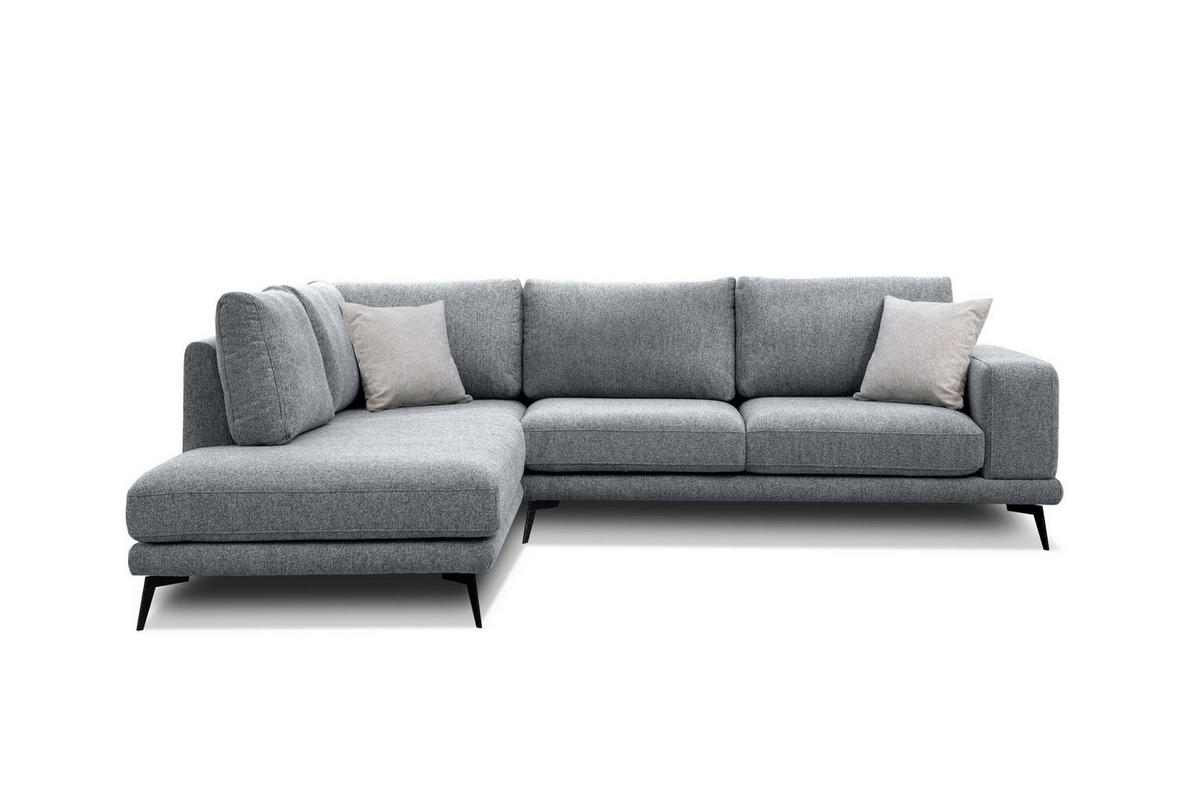 ECKSOFA MEDIOLANE 5-Sitzer, grau - Grau, Holzwerkstoff/Textil (219/282cm) - Courtois Laville