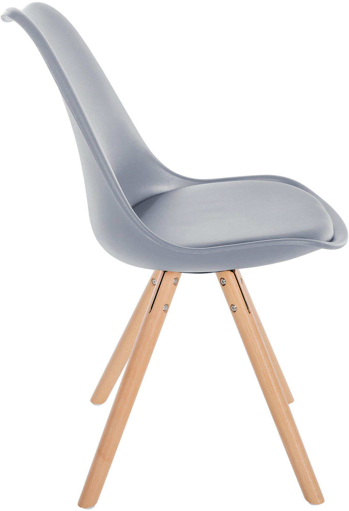 STUHL Kunststoff grau - Eukalyptusholzfarben/Grau, Holz/Kunststoff (48/81/54cm) - CLP