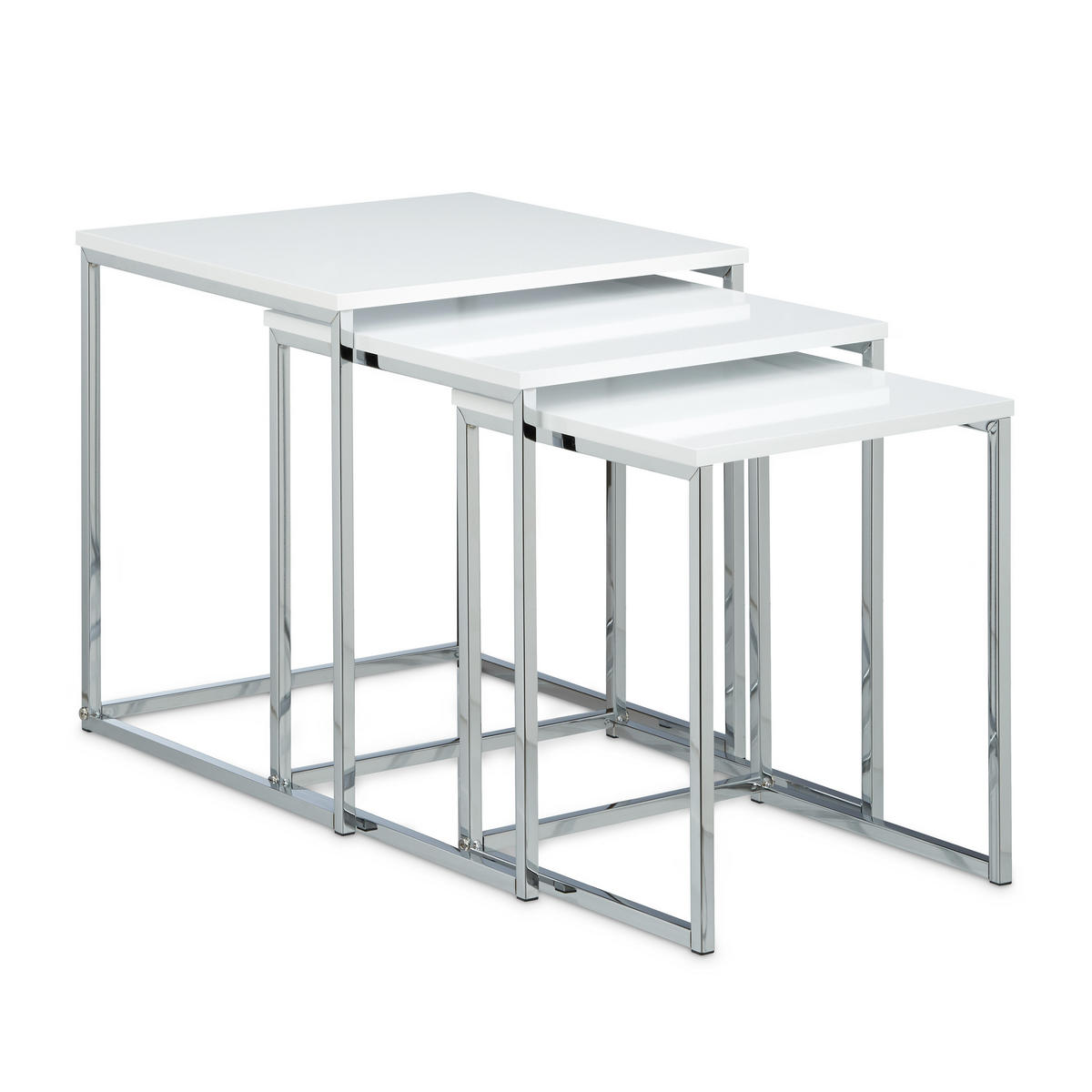 3XBEISTELLTISCHE - Multicolor, Holzwerkstoff/Metall (40/40/42cm) - Relaxdays