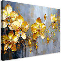 WANDBILD goldene orchideen blumen glamour - Goldfarben, Textil (60/40cm) - Feeby