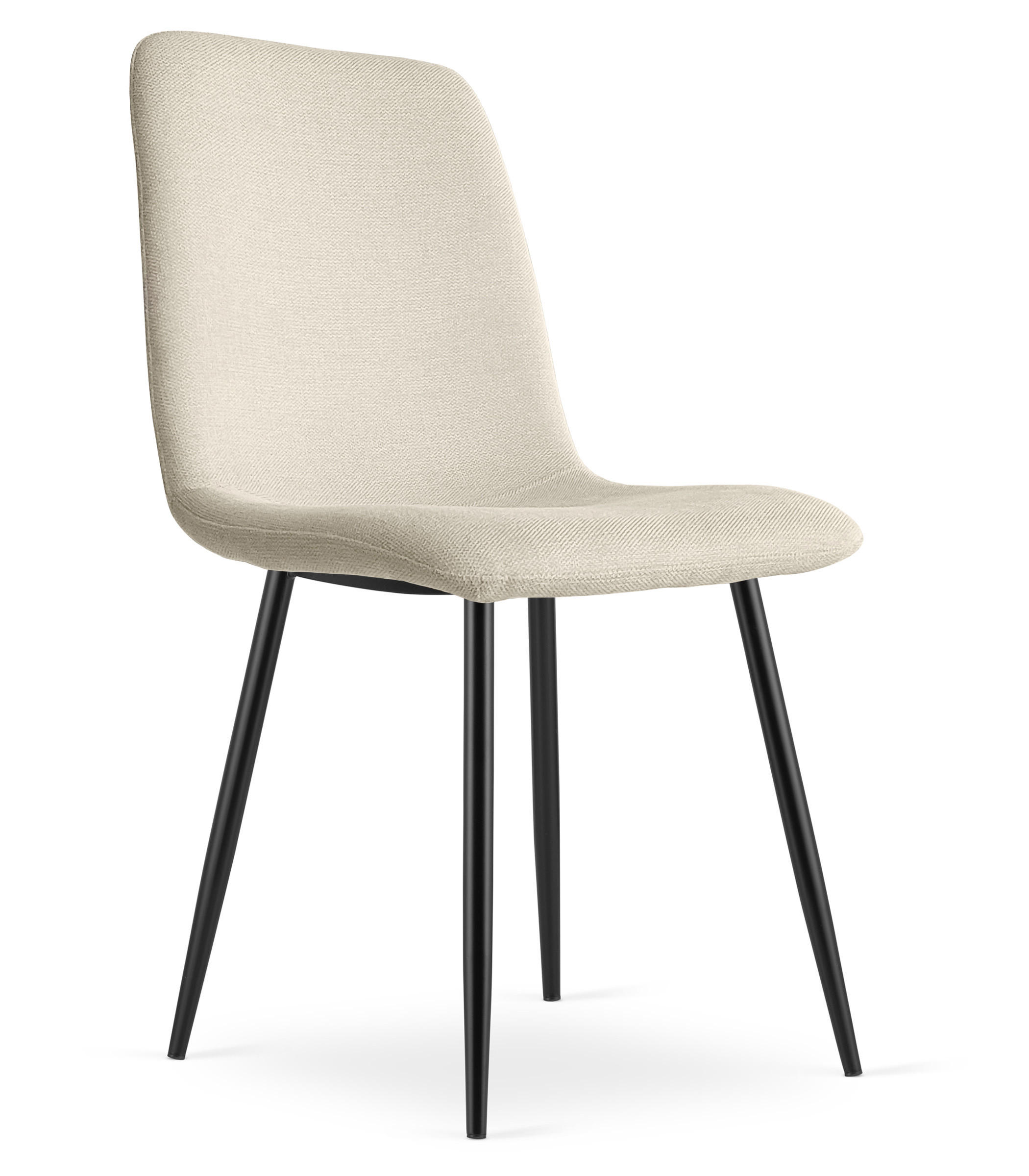 ESSZIMMERSTUHL RIFT beiger Sitz, schwarze Beine - Beige/Schwarz, Textil (46/87/55cm) - Valora