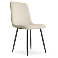 ESSZIMMERSTUHL RIFT beiger Sitz, schwarze Beine - Beige/Schwarz, Textil (46/87/55cm) - Valora