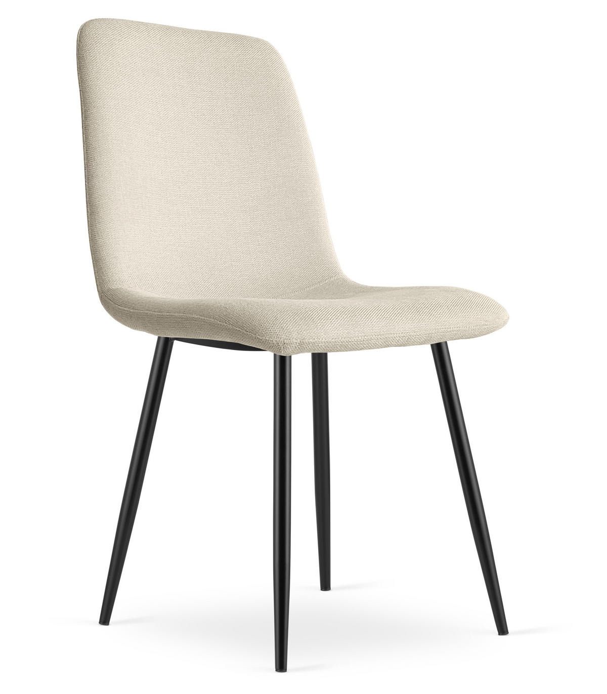 ESSZIMMERSTUHL RIFT beiger Sitz, schwarze Beine - Beige/Schwarz, Textil (46/87/55cm) - Valora