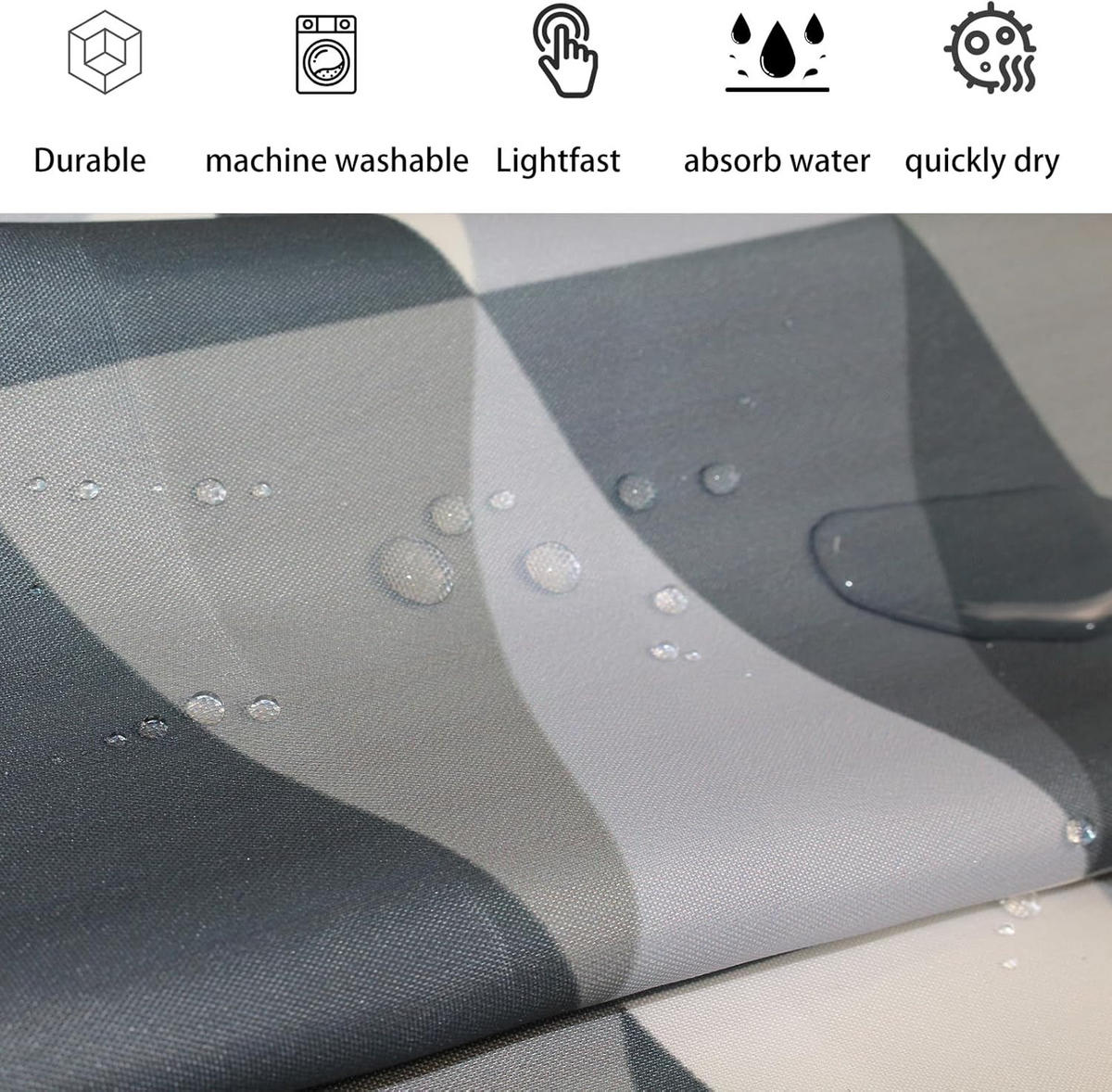 DUSCHVORHANG Polyester wasserdicht schimmelresistent waschbar - Multicolor, Textil (180/200cm) - MCBOSON