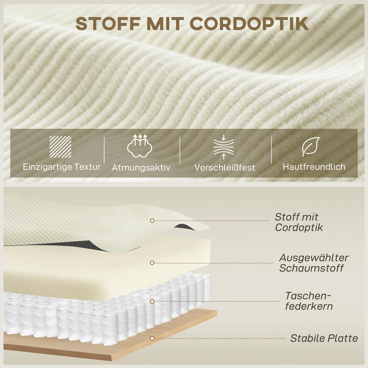 ECKSOFA Creme 241.0/153.0/83.0 cm - Creme, Textil (153/241cm)
