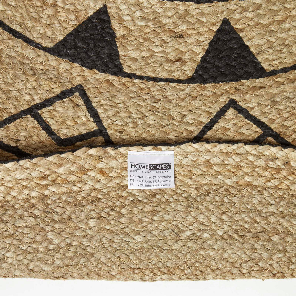 TEPPICH Mandala rund geflochten 200 cm - Schwarz, Naturmaterialien (200/200cm) - Homescapes
