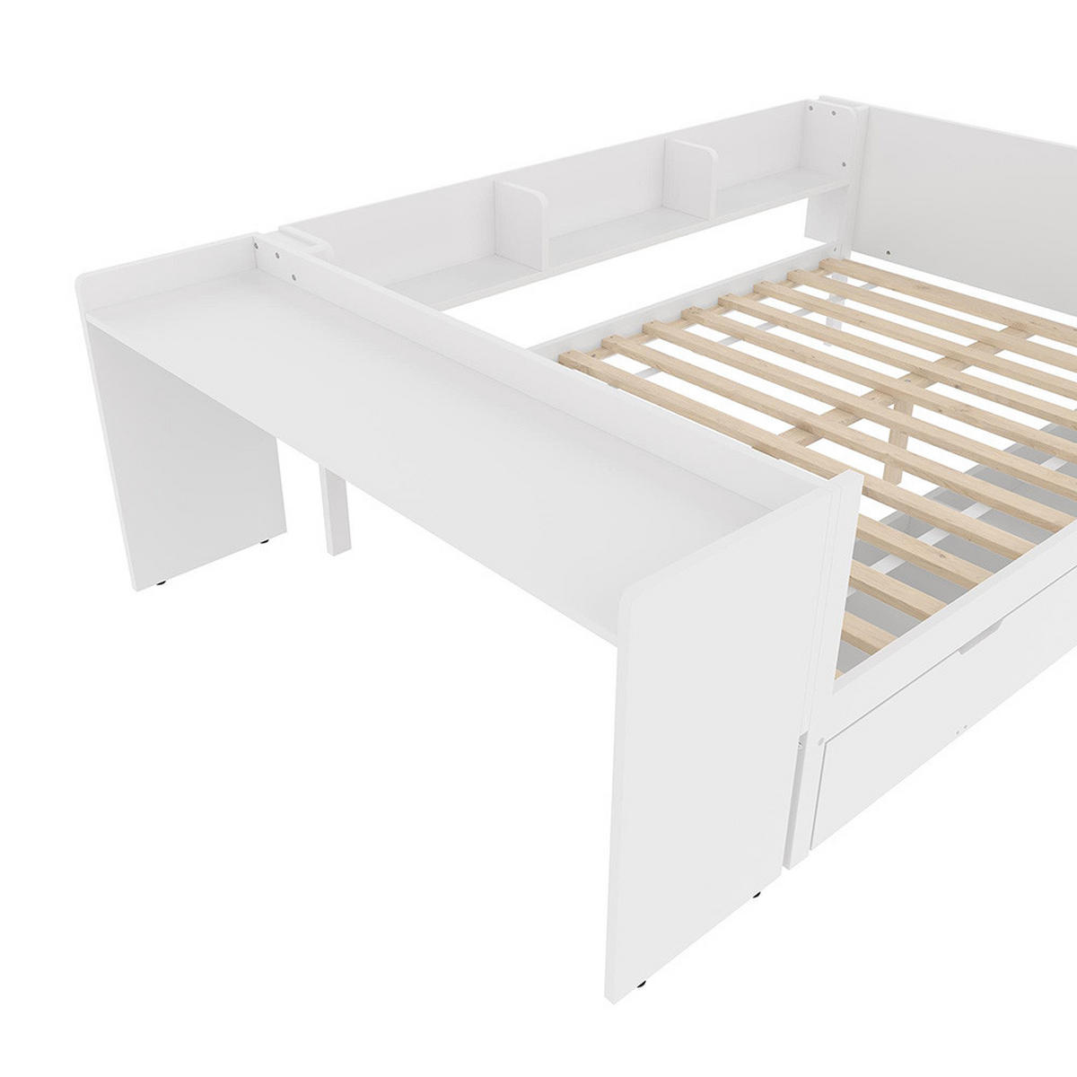 DOPPELBETT 140x200cm mit 2 Schubladen，weiß - Weiß, Holz (140/200cm) - KOMHTOM