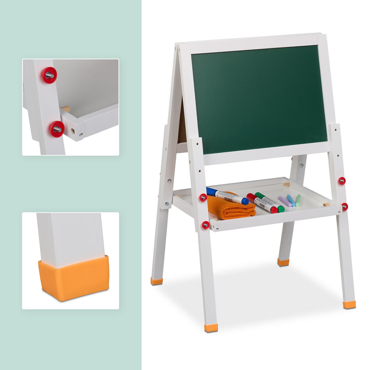 KINDERSTANDTAFEL - Weiß, Holz/Holzwerkstoff (39/77/44.5cm) - Relaxdays