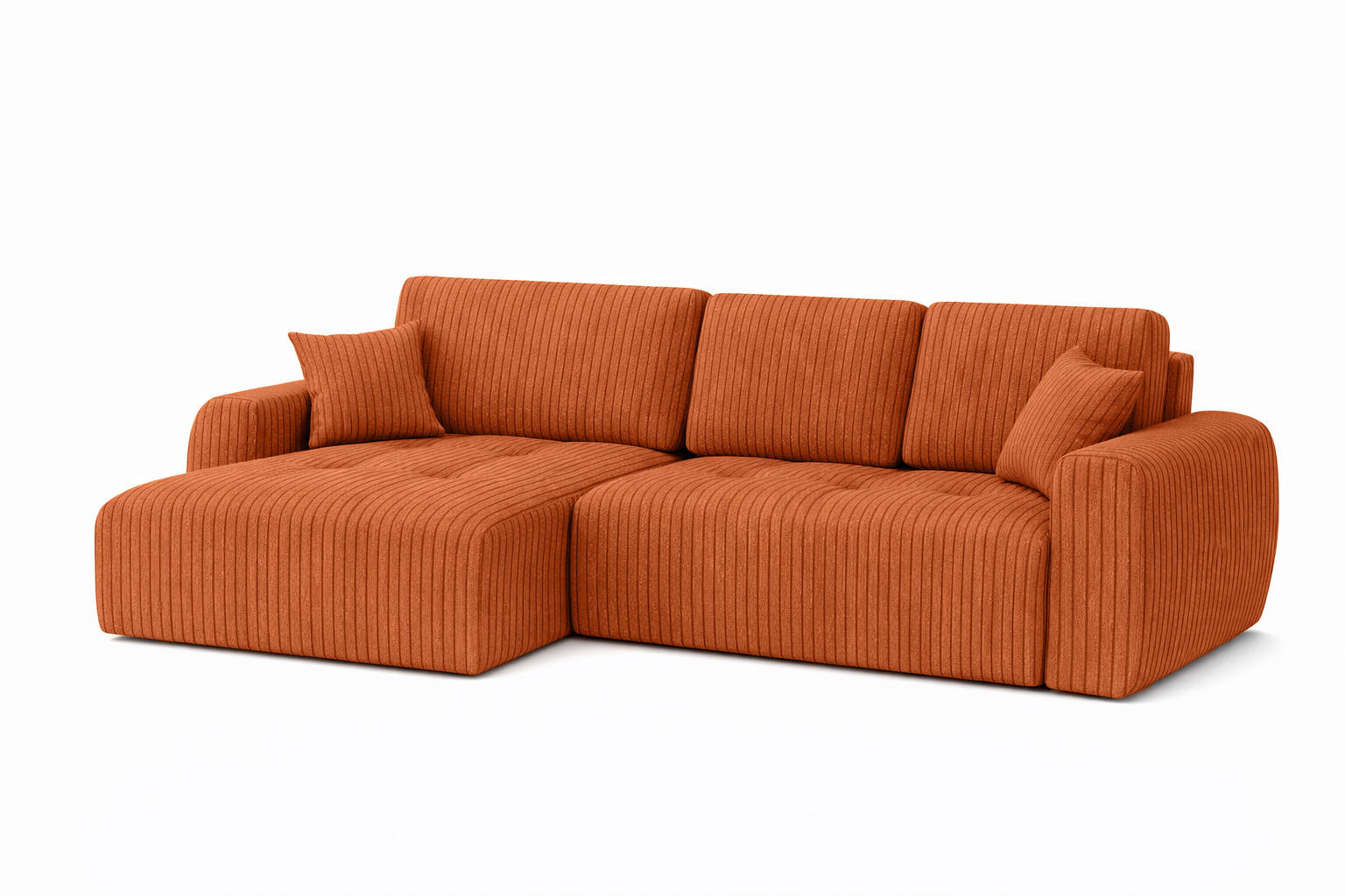 Thumbnail - Kaiser Möbel Ecksofa, Orange, Holz, L-Form, 280x142 cm, Wohnzimmer, Sofas & Couches, Wohnlandschaften, Ecksofas