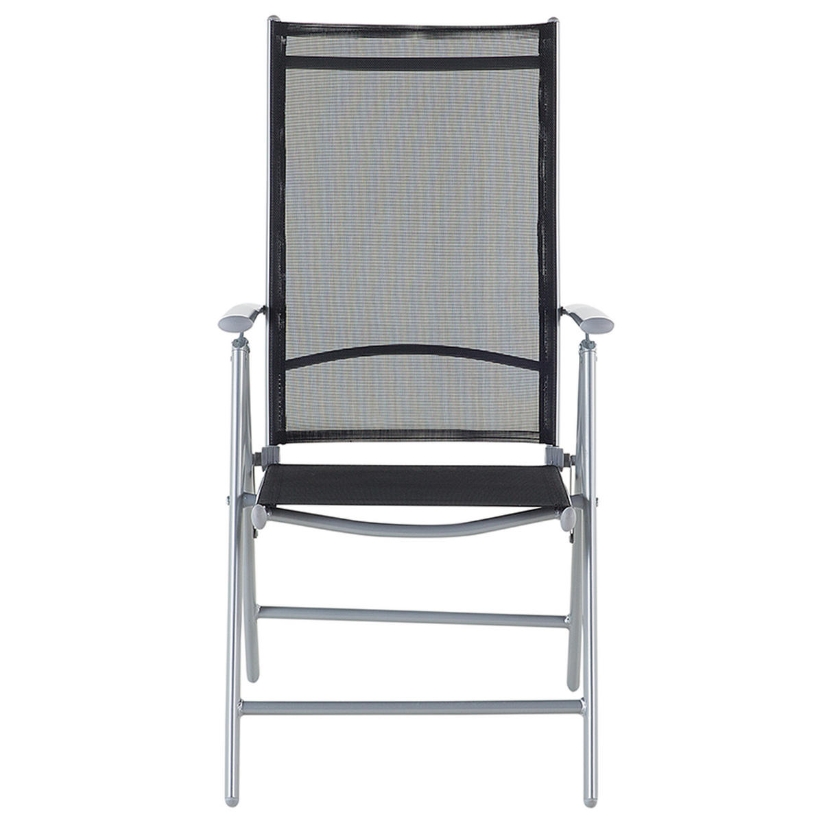 GARTENMÖBEL SET 6-Sitzer Aluminium schwarz Catania - Silberfarben/Schwarz, Metall - Beliani