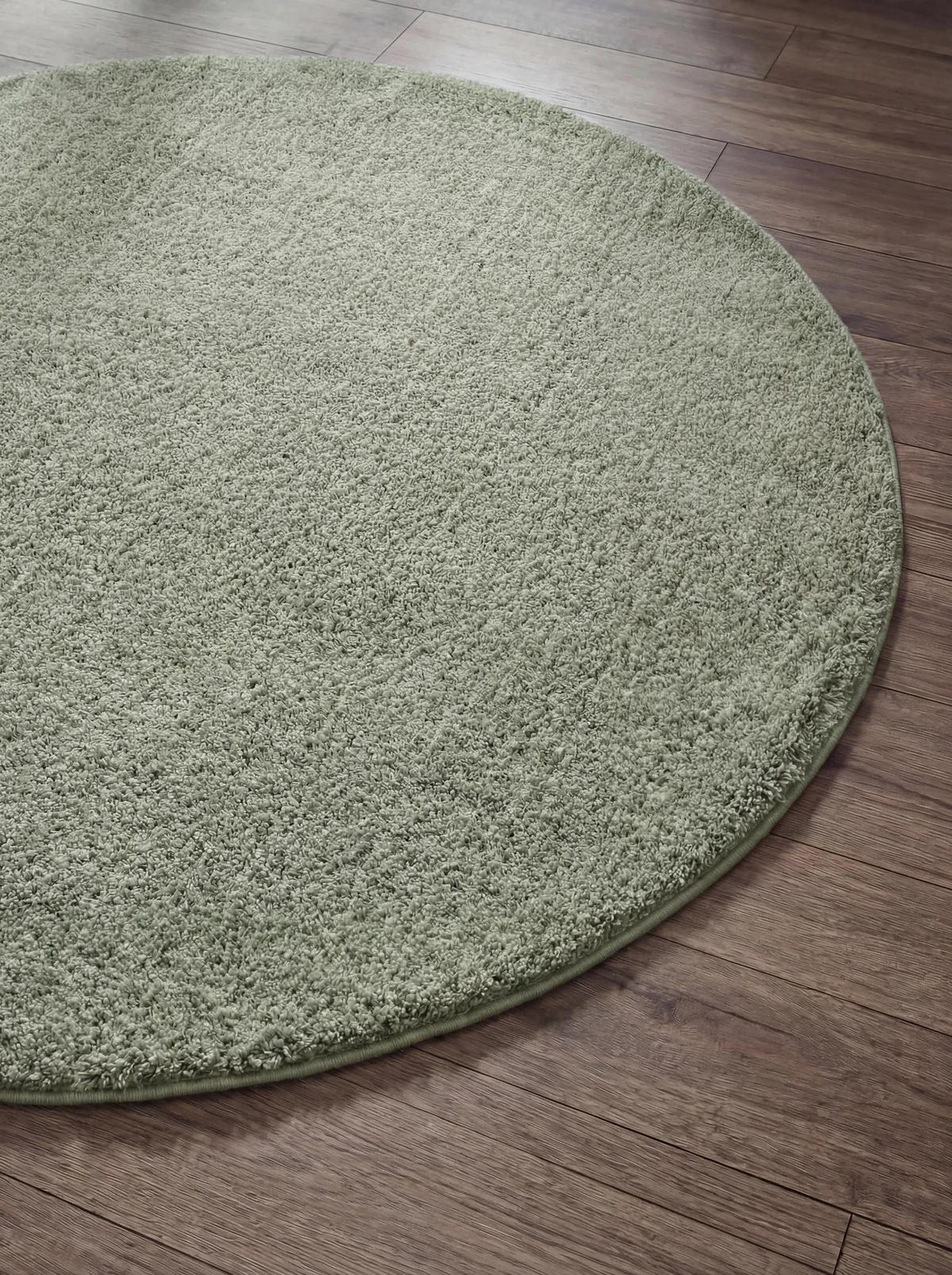 KULATÝ shaggy koberec Soda Světle zelená ø 160 cm - světle zelená, textil/přírodní materiály (160/160cm) - benuta Nest