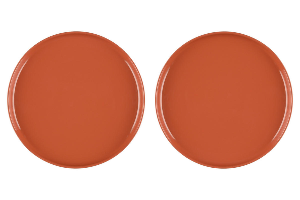 SPEISETELLER Simple Ø 26 cm 2er-Set - Orange, Keramik (26cm)