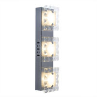 LED WANDLEUCHTE Kristalloptik Silber ALU Glas - Silberfarben, Glas (12/6.5/42cm) - Globo Lighting