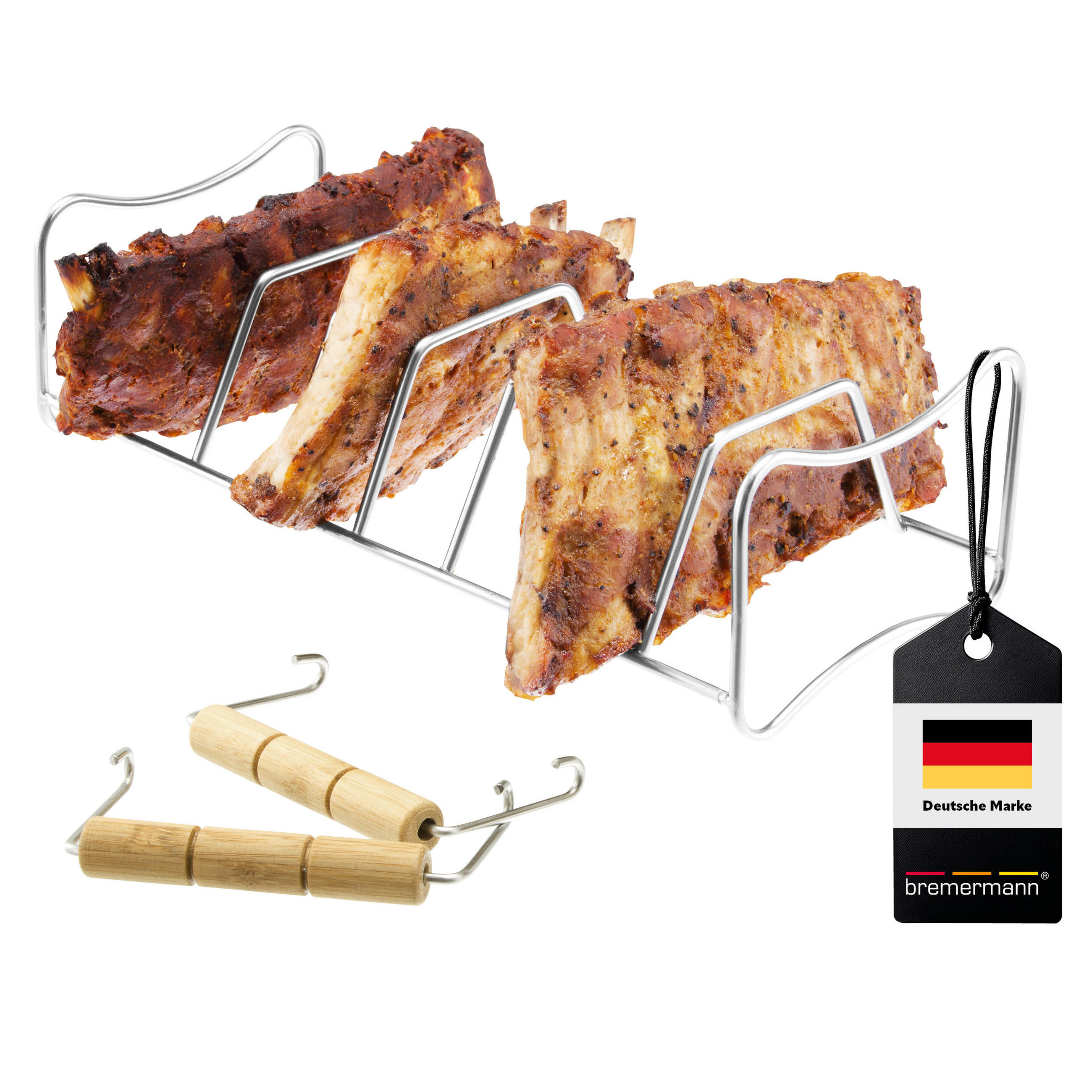 BRATENHALTER, transparent, Edelstahl - Edelstahlfarben, Metall (12/8/28cm) - bremermann