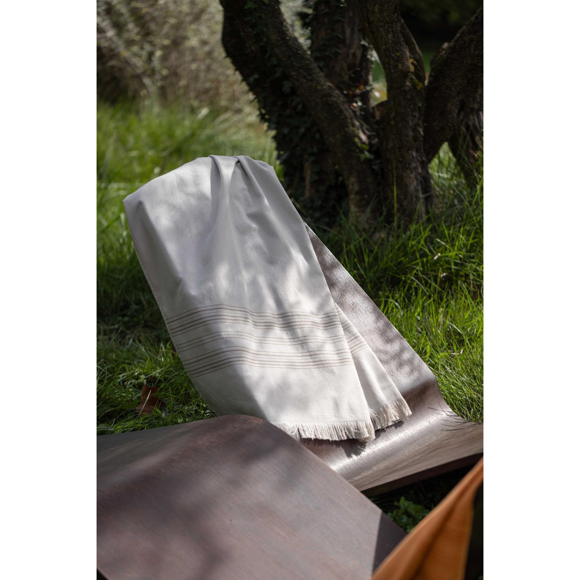 HAMMAM-TUCH Cancun kieselsteingrau 90 x 180 cm - Beige, Textil (90/180cm) - Vivaraise
