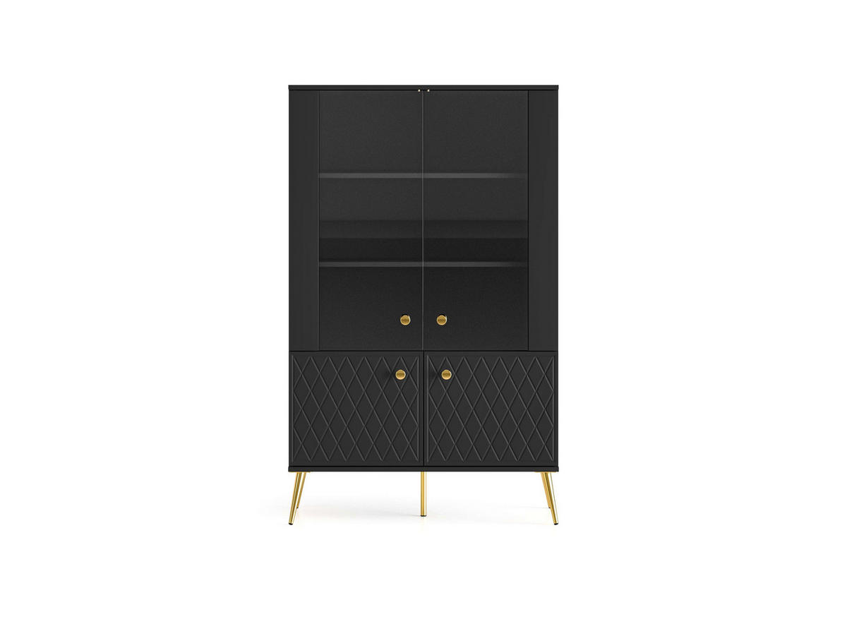 VITRINE – 92 cm – Eljot – Schwarz - Schwarz, Holzwerkstoff (92/149/40cm) - hi-markt