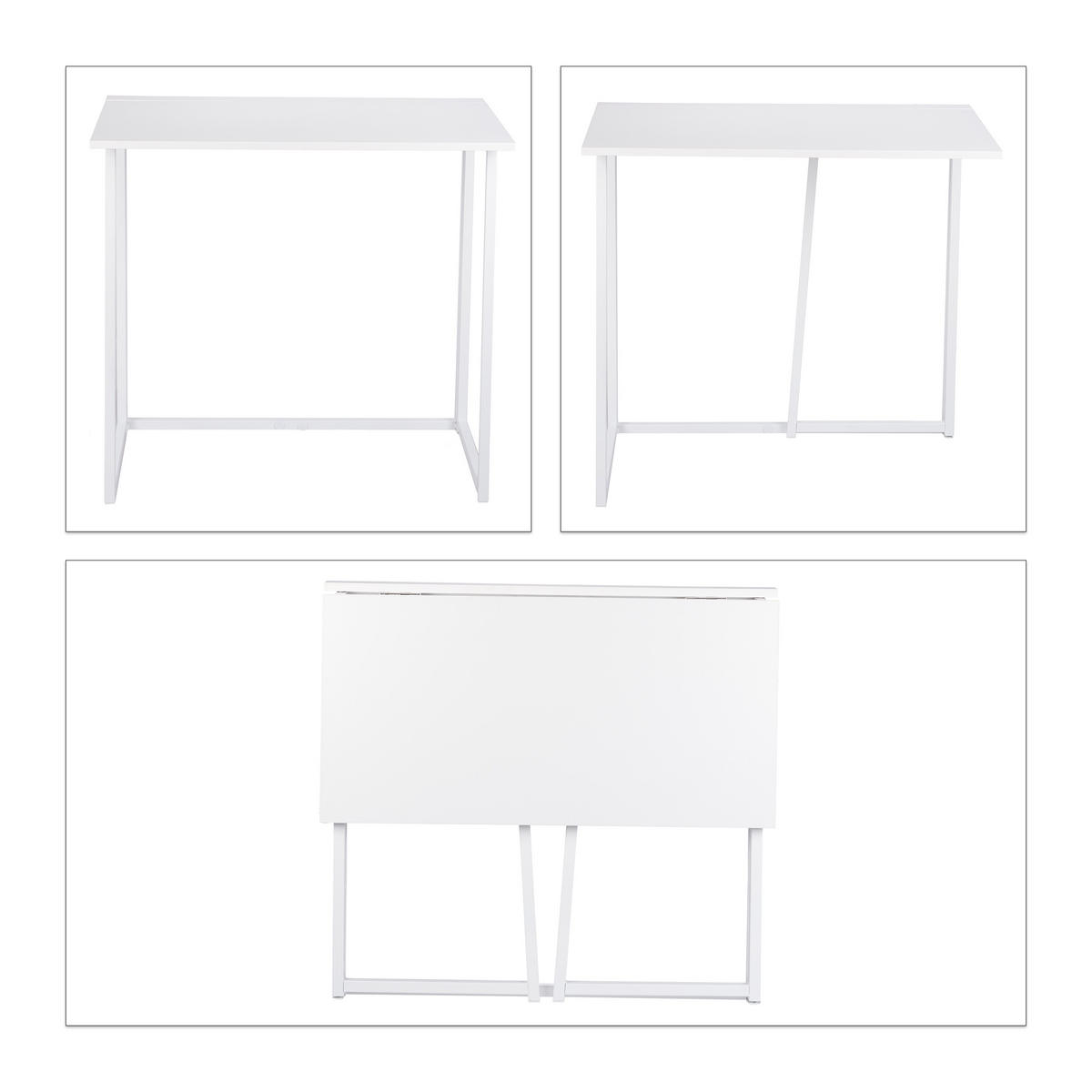 PRACOVNÝ stôl - biela, kov/kompozitné drevo (45/80/74.5cm) - Relaxdays