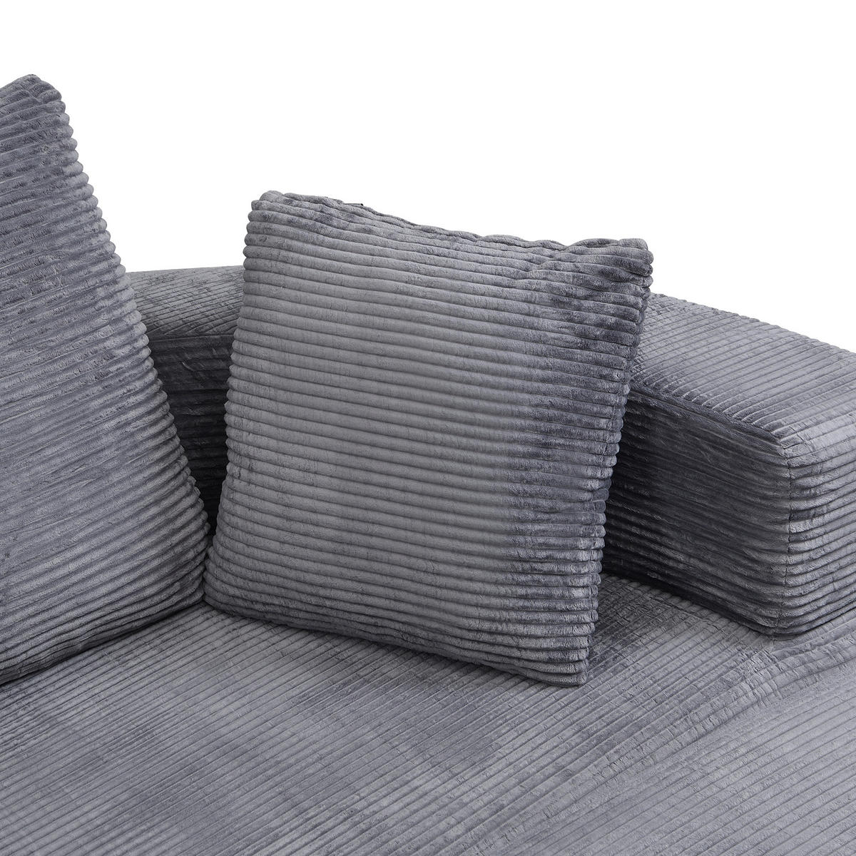 SCHLAFSOFA DE-33440 ovales Klappsofa-Bett mit 3 Kissen Grau - Grau, Textil (173/40/176cm) - ComfortXL
