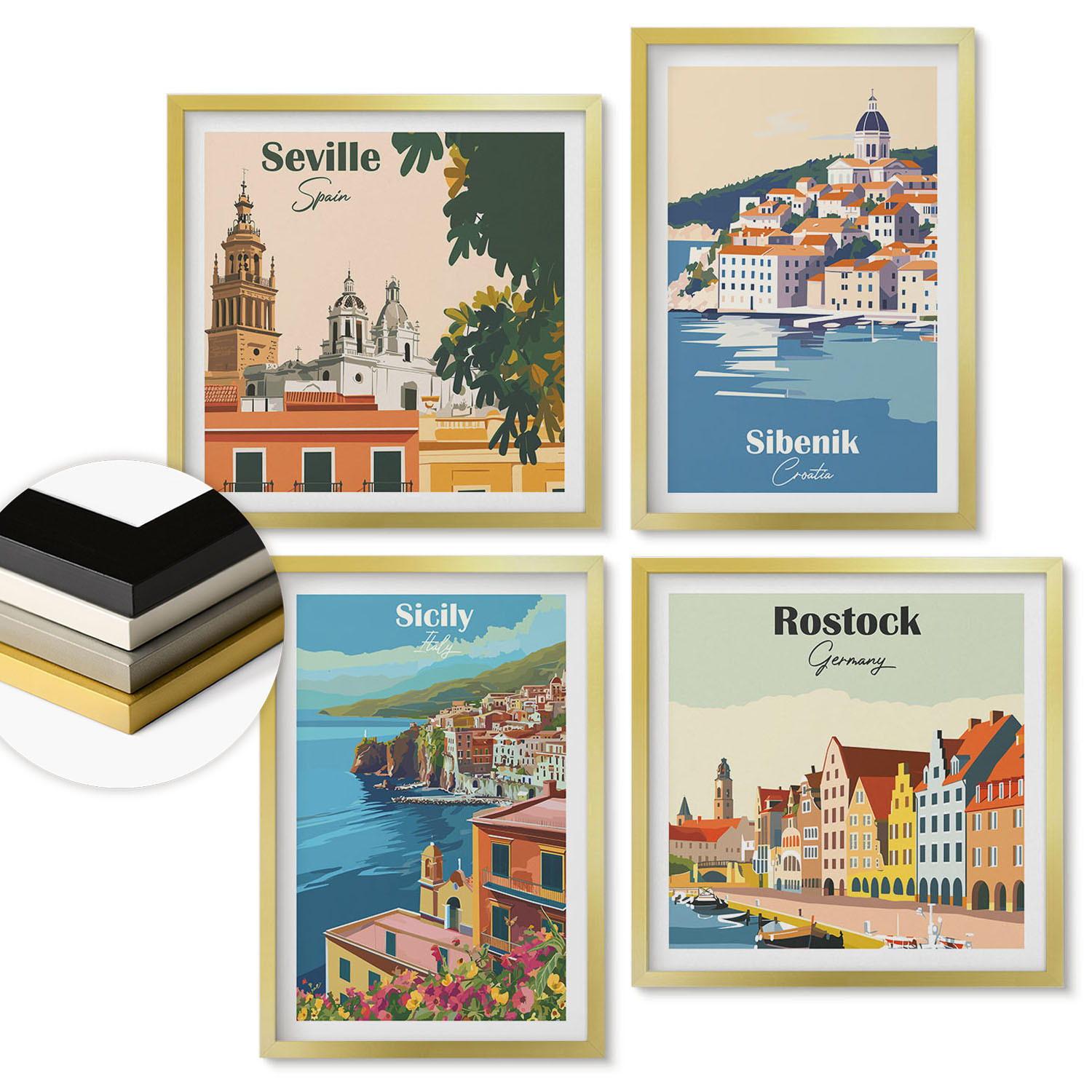 ArtPrintCave Wandbilder Gold 50x50 cm
