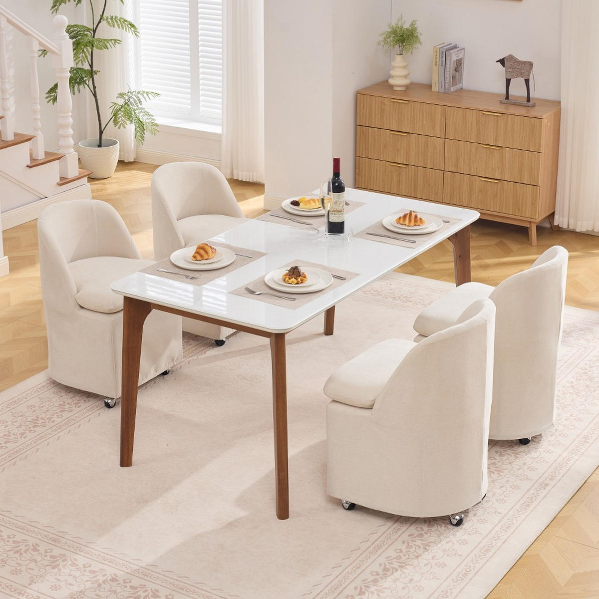 ESSZIMMERSTUHL 2er-Set Beige - Beige, Naturmaterialien (52/54/52cm)