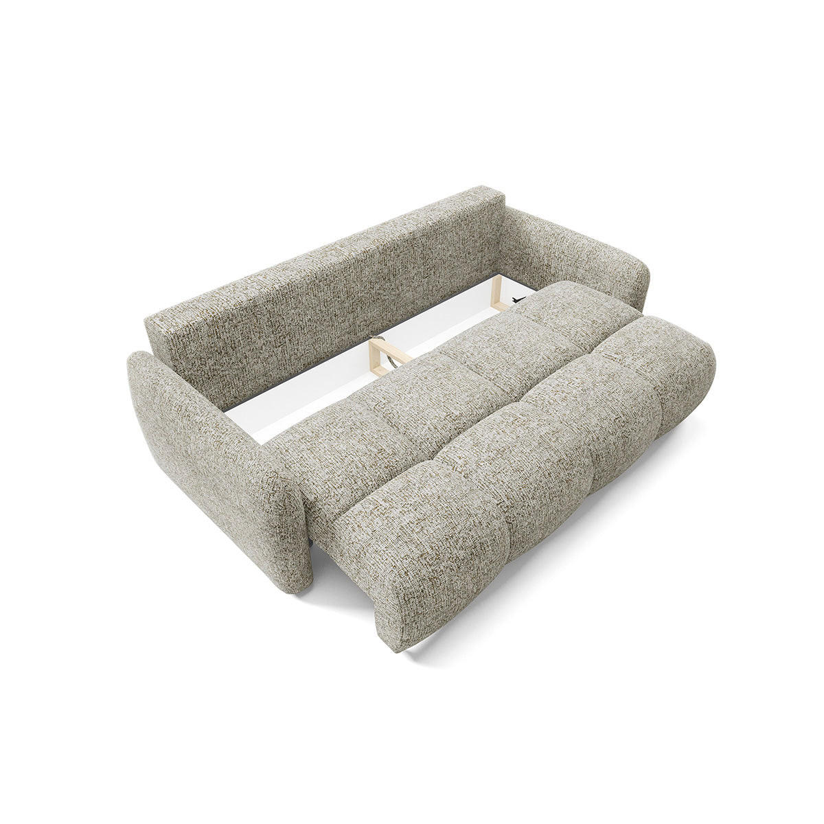 SOFA Vittoria 3 Sitzplätze Grau meliert - Grau, Holz (236/95/121cm) - Petits-meubles