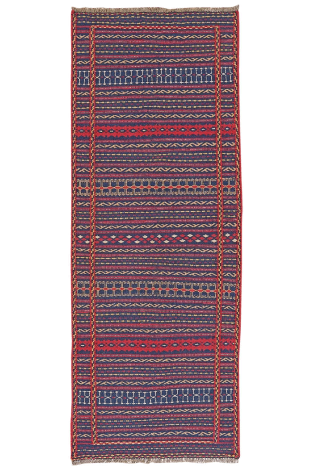 KELIM-LÄUFER handgewebt Kordi Violett 200/79 cm Schurwolle - Violett, Textil (79/200cm) - Looma