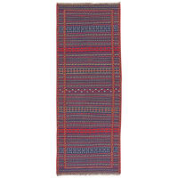 KELIM-LÄUFER handgewebt Kordi Violett 200/79 cm Schurwolle - Violett, Textil (79/200cm) - Looma