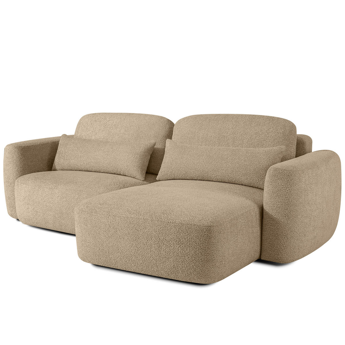 ECKSOFA rechts ELOSA - Ecru, Holz/Textil (245/165cm) - KONSIMO®