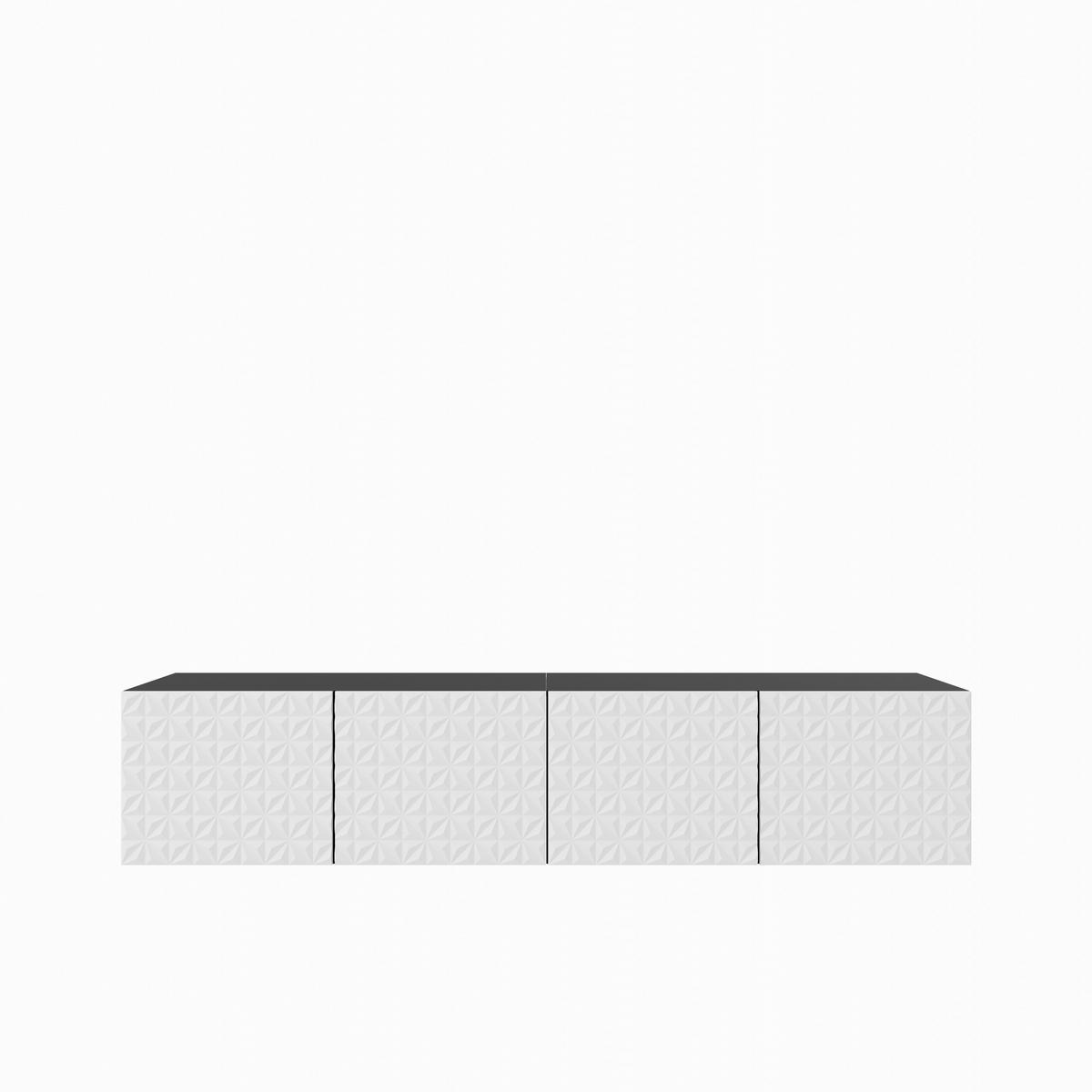 TV-SCHRANK Cali 200 cm (2x100) viertürig, schwarz, weiß - Schwarz/Weiß, Kunststoff (200/41/40cm) - Margaret Hadas24