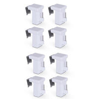 KLEMMTRÄGER für Vitragestangen 8er Pack - Weiß, Kunststoff (2/4/4cm) - Bestlivings