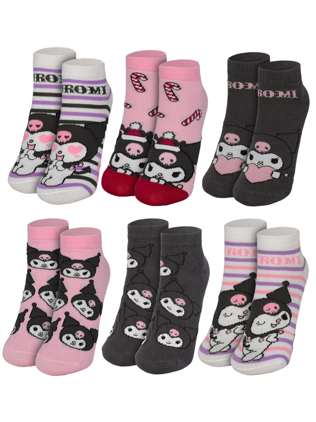 ADVENTSKALENDER Hello Kitty Kuromi mit 12 Paar Socken Größe 35-41 - Multicolor, Textil (37/5/26.5cm) - Hello Kitty
