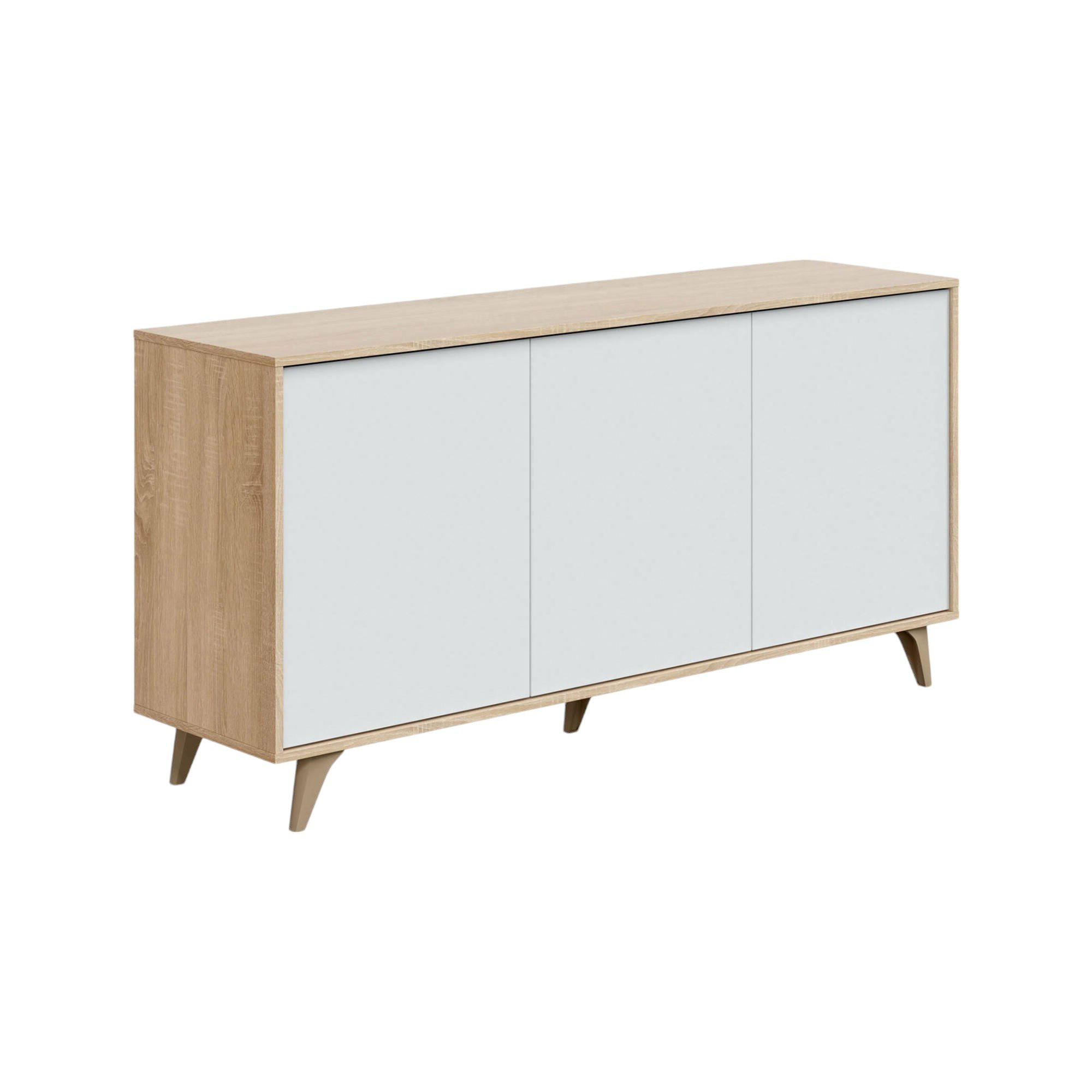 KOMMODE Eiche, Weiß 41/154/75 cm - Braun, Holzwerkstoff (154/75/41cm) - DMORA