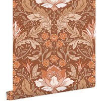 TAPETE Blumenmuster im Jugendstil 50 x 900 cm - Terracotta, Papier (50/900cm) - ESTAhome