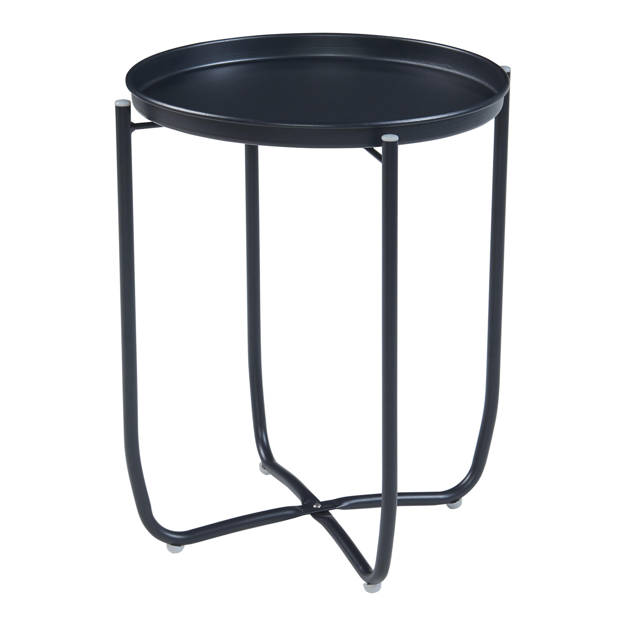TABLETTTISCH Sandefjord - Schwarz, Metall (40/40/53cm) - [en.casa]