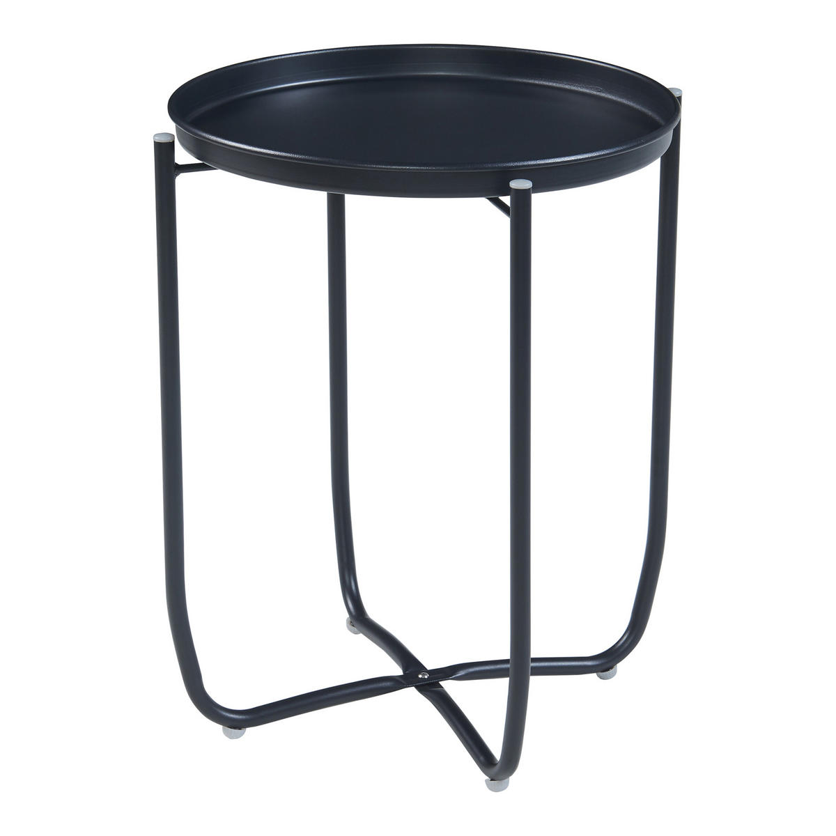 TABLETTTISCH Sandefjord - Schwarz, Metall (40/40/53cm) - [en.casa]