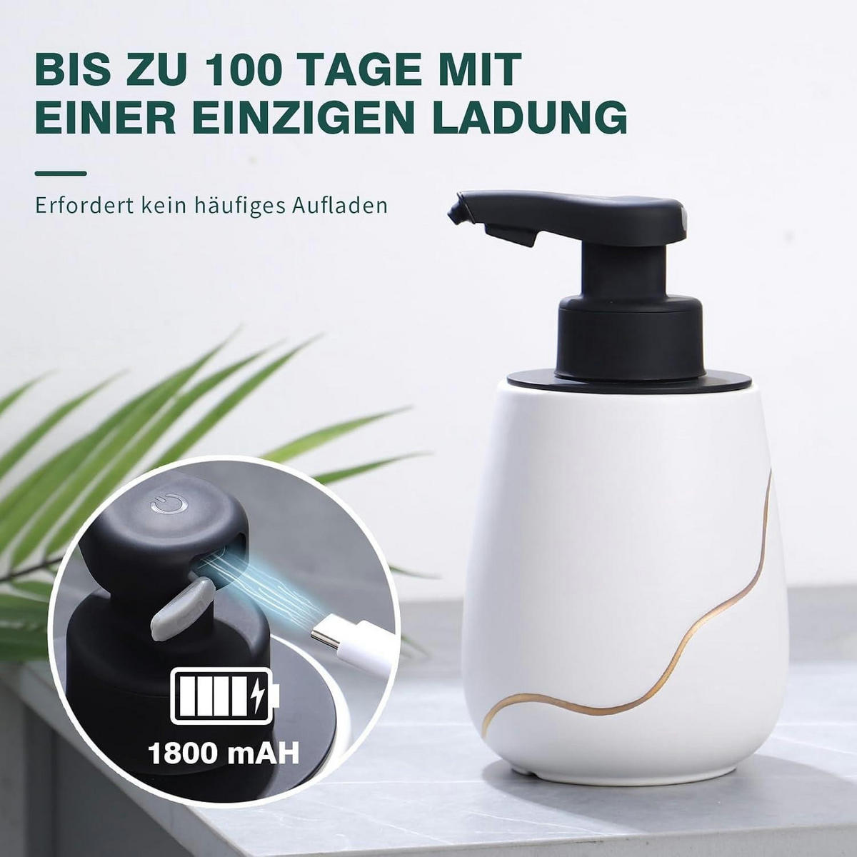 SCHAUMSEIFENSPENDER Automatisch Keramik Weiß mit Sensor - Weiß, Keramik (9/17/10cm)