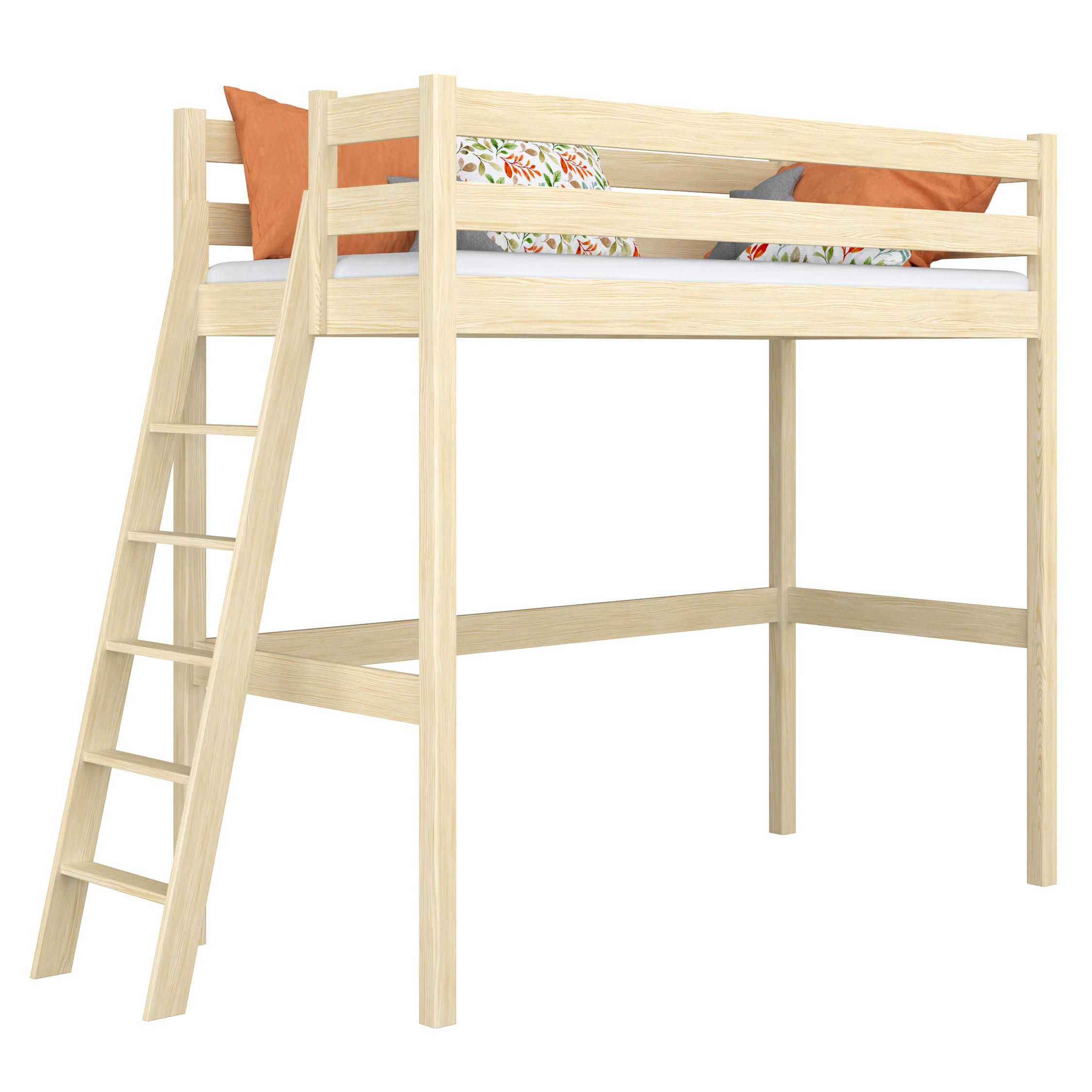 N-Wood Hochbett Braun 80x190 cm