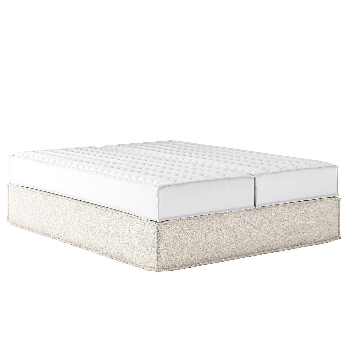 BOXSPRINGBETT - Premium - Weiß, Textil (140/200cm) - home24