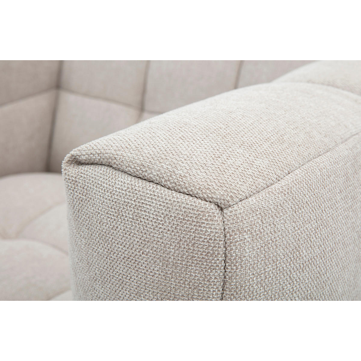 SESSEL Designer Stoff Effekt-Samt Beige CORTO - Beige, Textil (90/74/101cm) - Miliboo