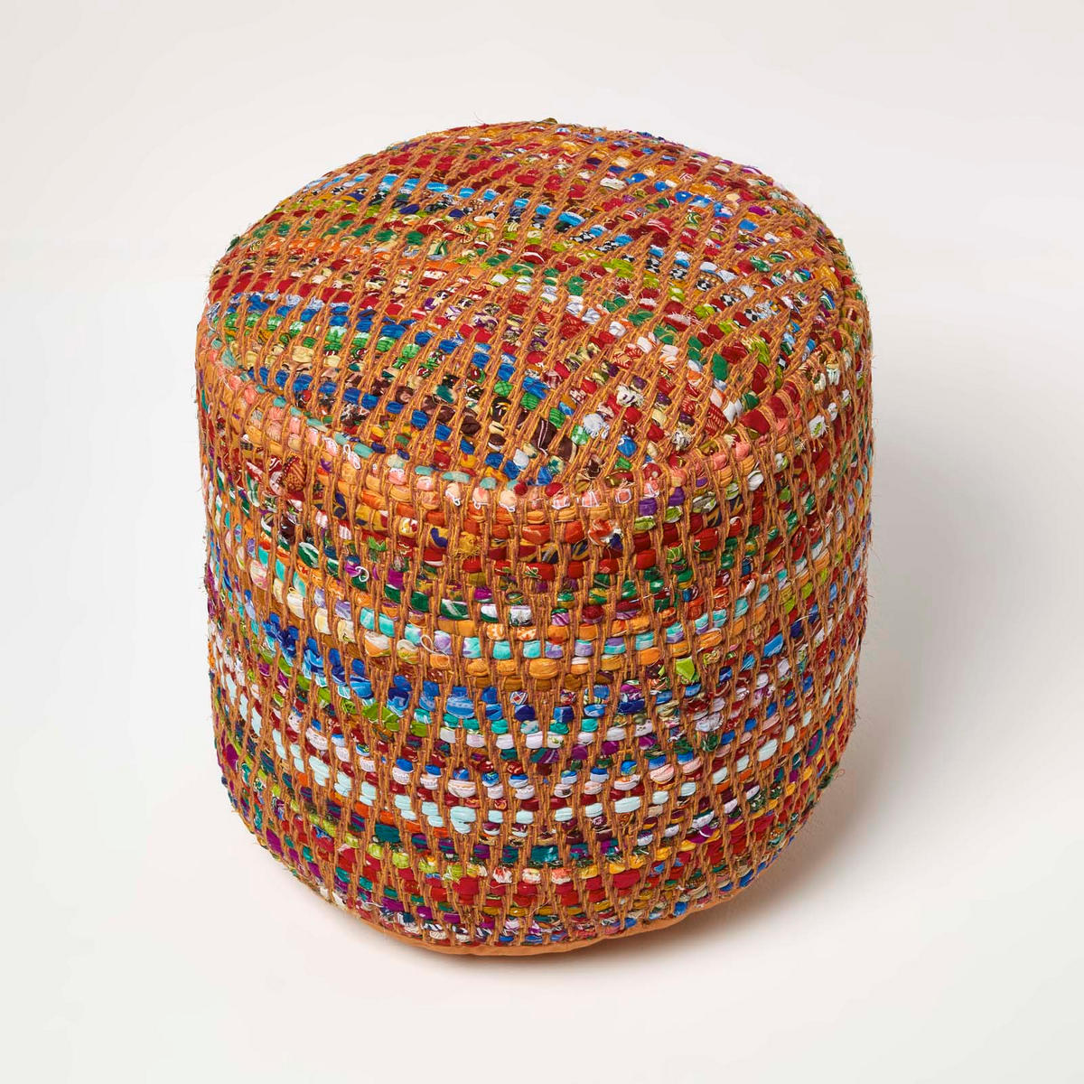 SITZPOUF rund, bunt gemustert 40/40/45 cm - Multicolor, Textil (45/40/45cm) - Homescapes