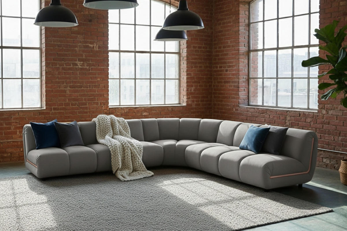 MODULSOFA LAYLA Taupe Velvet - Taupe/Schwarz, Buchenholz/Textil (305/305cm) - KAWOLA