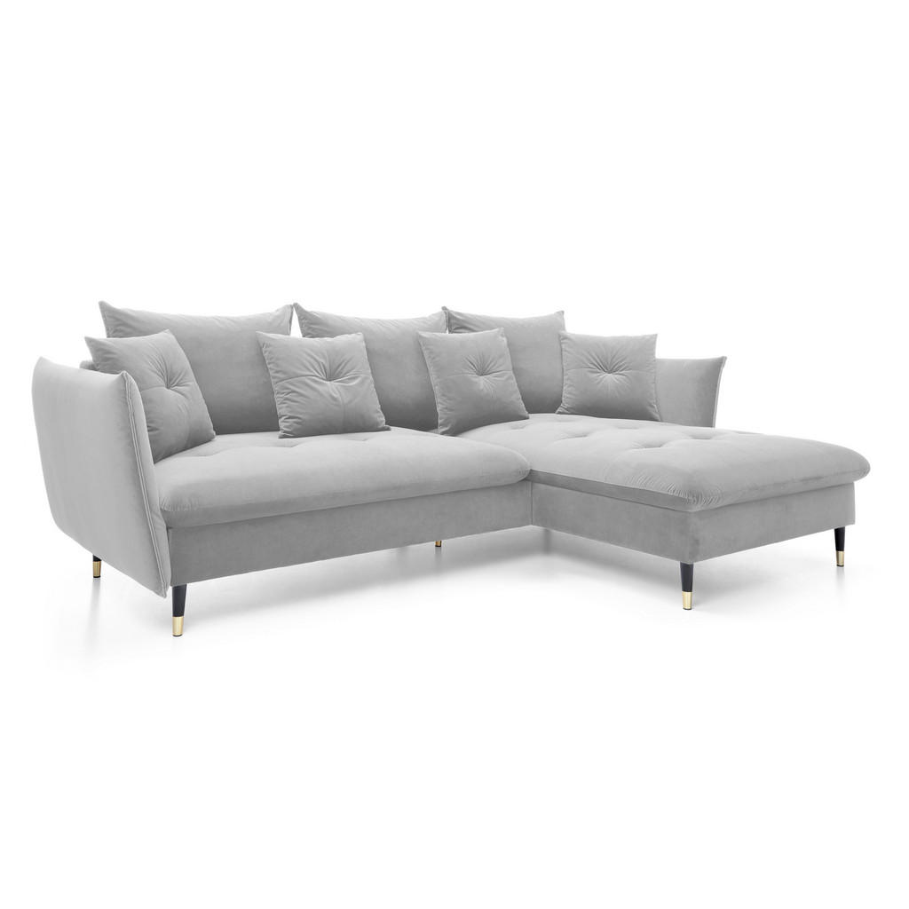 Thumbnail - DomoHome Ecksofa, Hellgrau, Textil, Rechteckig, 258x167 cm, Wohnzimmer, Sofas & Couches, Wohnlandschaften, Ecksofas