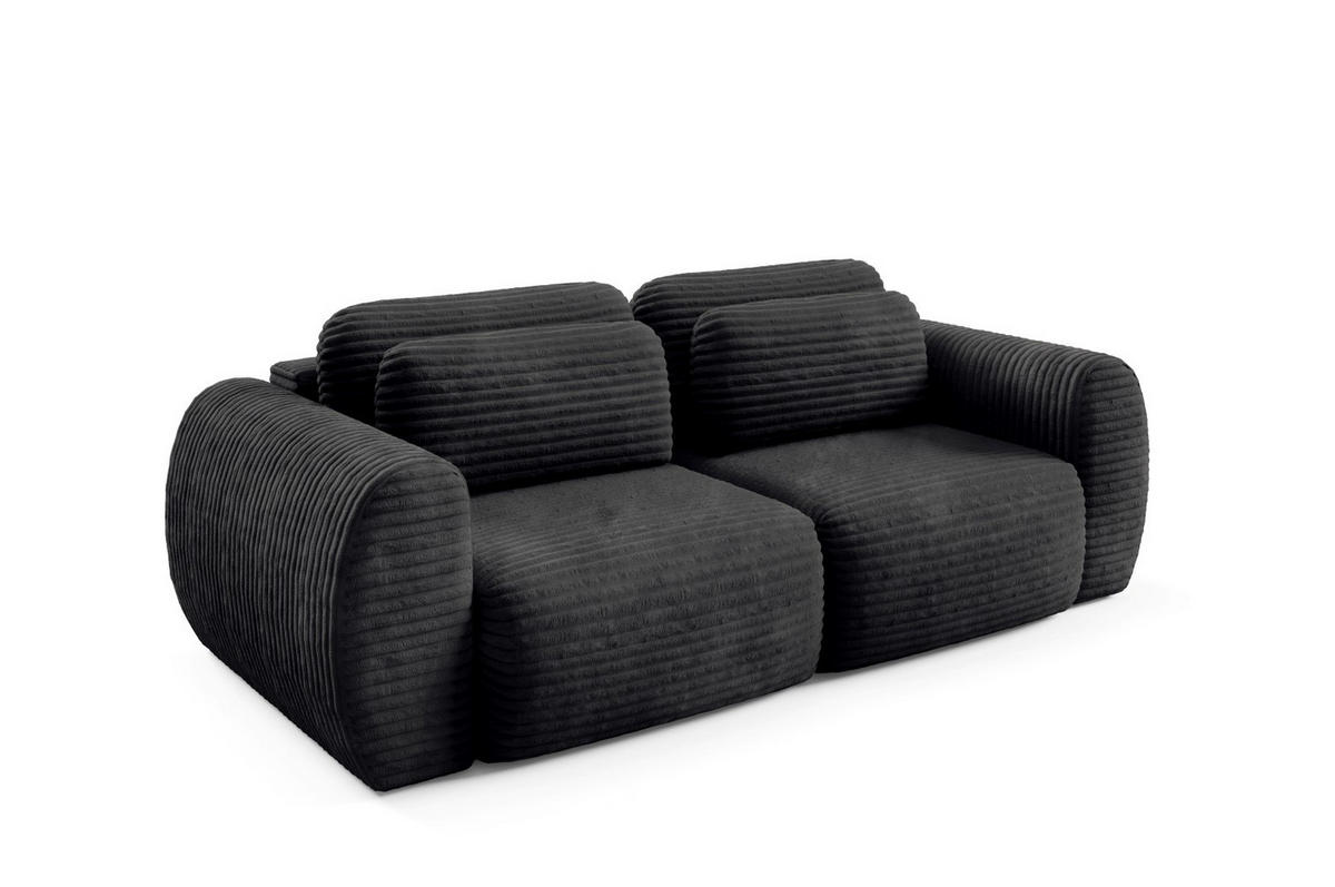 SCHLAFSOFA mit Bettkasten Schwarz - Schwarz, Holz/Holzwerkstoff (266/95/110cm) - Furnisell