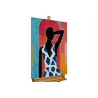 RUČNE MAĽOVANÝ AKRYLOVÝ OBRAZ 60/90 cm, viacfarebný, abstraktný geometrický motív - viacfarebná, drevo/textil (60/90cm) - KUNSTLOFT