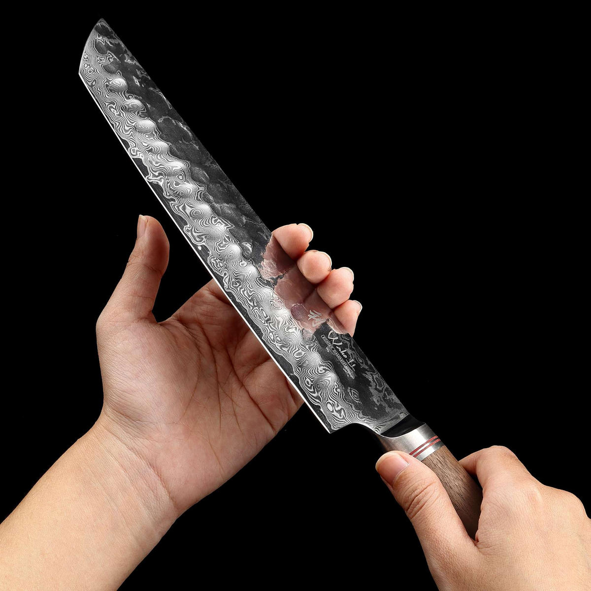 CHEFMESSER 25,5 cm - Nussbaumfarben, Holz/Metall (34cm) - Wakoli