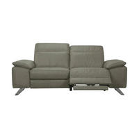 2-SITZER Sofa Genius Echtleder mit 1 x Relaxfunktion Greige - Greige, Leder/Metall (180/80/104cm)