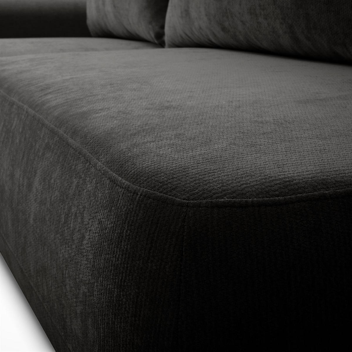 ECKSOFA GOYA mit Schlaffunktion und Bettkasten, Linke,Perfect Harmony 99 - Anthrazit, Textil (184/302cm) - Lookway
