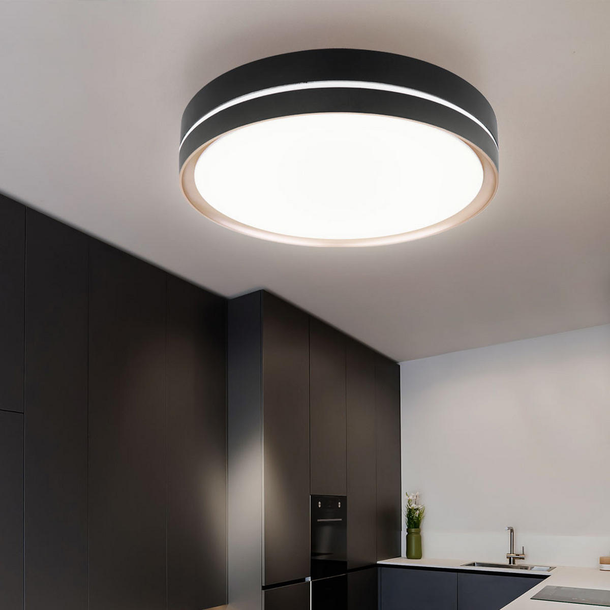 LED DECKENLEUCHTE Manni Schwarz Metall - Schwarz, Metall (40/40/6.5cm)