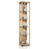 GLASVITRINE 33/37/176 cm mit LED & 4 höhenverstellbaren Glasböden - Transparent/Silberfarben, Glas/Holzwerkstoff (37/176/33cm) - K-Möbel
