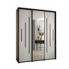 SCHWEBETÜRENSCHRANK 235,2/200/45 3-türig - Schwarz/Weiß, Holz/Metall (200/235/45cm) - Abiks Möbel